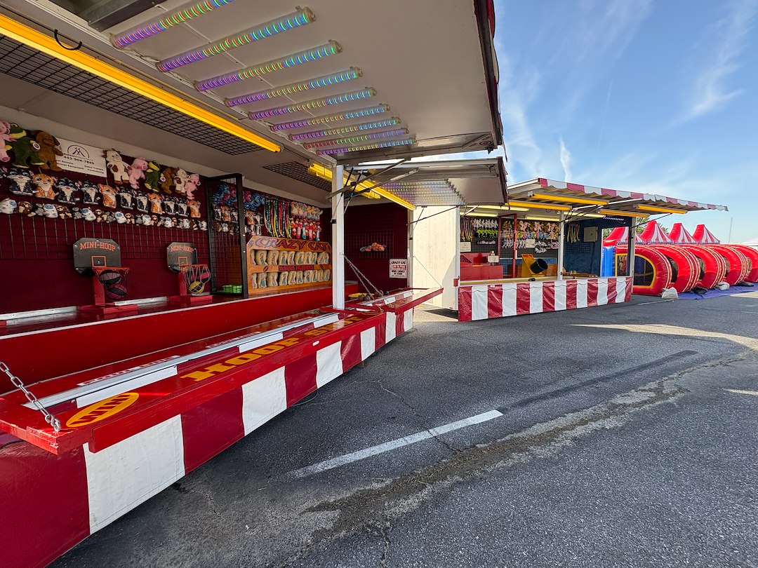 Carnival Game Trailer and Large Party Tents for Senior Living Nonprofit Event in Rosedale, Maryland