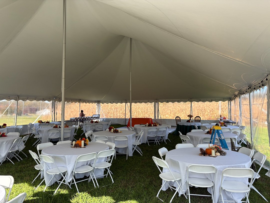 Large Backyard Wedding Tent for Reception in Fallston, Maryland