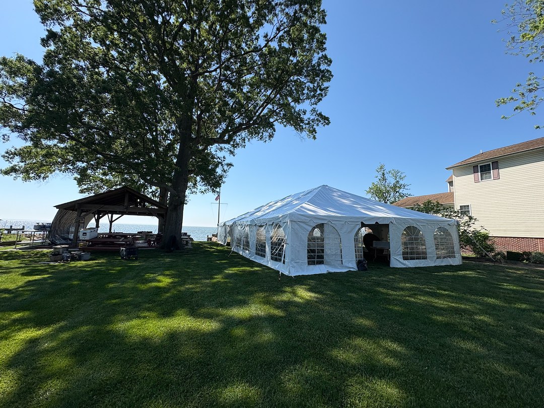 Large Backyard Wedding Tent for Ceremony and Reception in Bowleys Quarters, MD