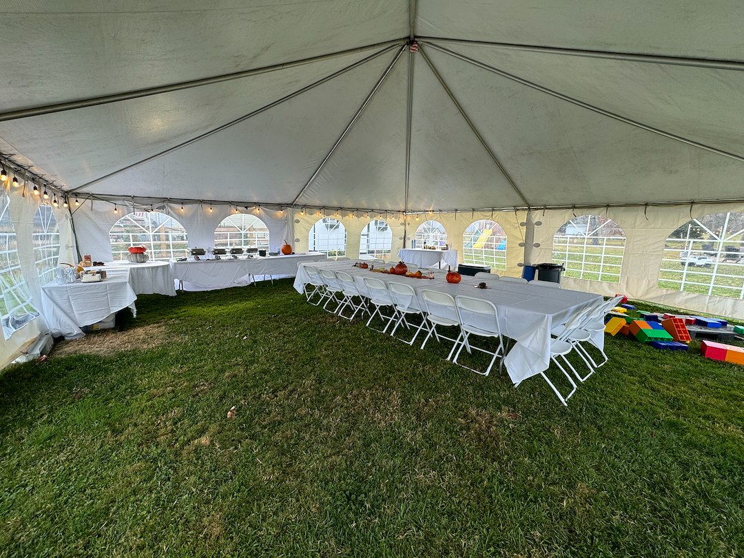 Large Tent for Backyard Thanksgiving Gathering in Forest Hill, MD