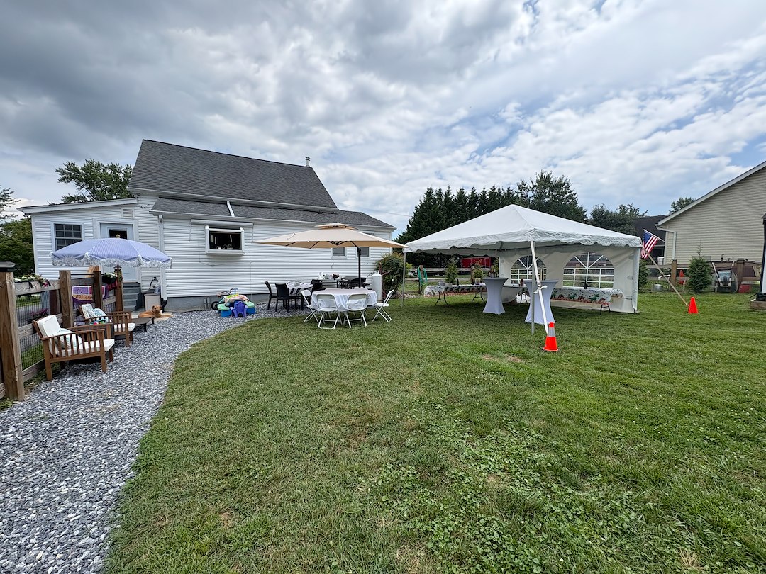 Tent Rental, Water Slide, and Yard Games for Backyard Party in White Marsh, MD