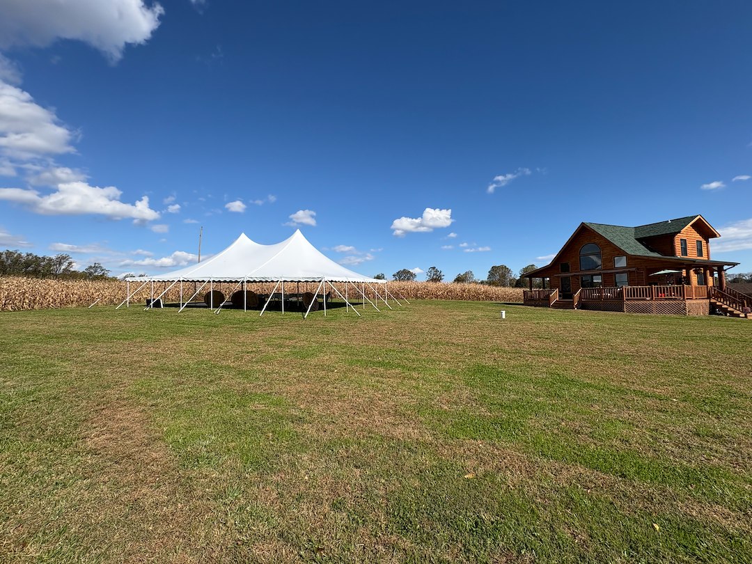 XL Pole Tent for Large-Scale Backyard Wedding in Fallston, Maryland